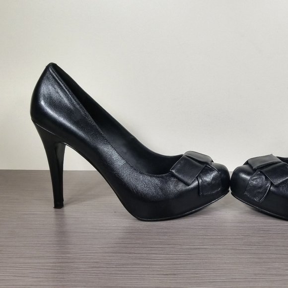 Pelle Moda High Heel Platform Pump, Black Leather, Womens Size 7.5 M - Picture 7 of 10